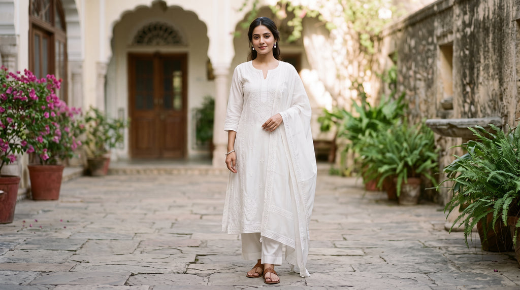 6 Vogue Ways to Make Your Ethnic Wear Radiant With White
