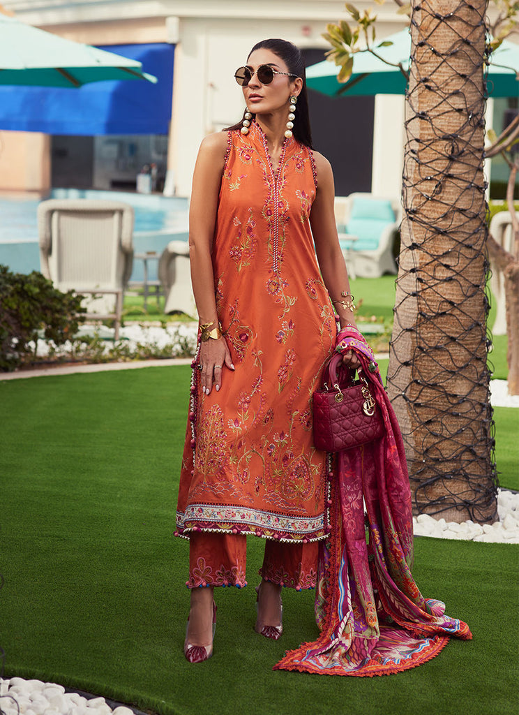 Farah Talib Aziz WES Luxury Lawn – Rita Rust