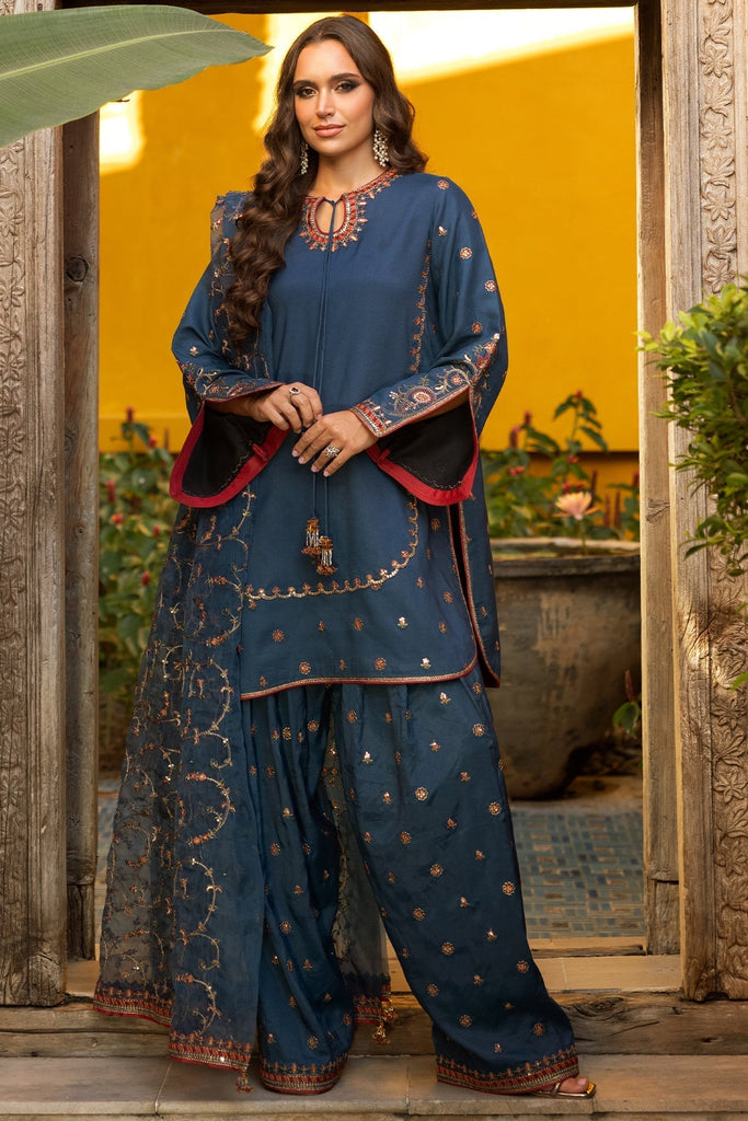 Charizma Mi Amor Pret/Stitched – Embroidered Raw Silk Suit CMA-5-136