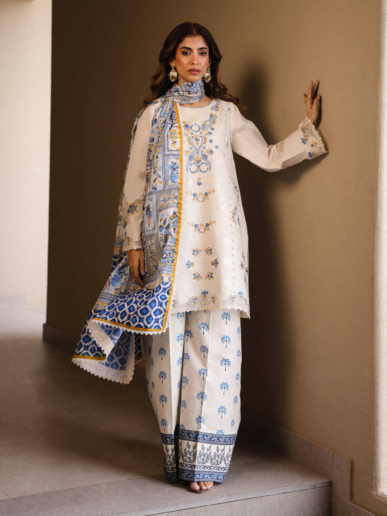 Faiza Faisal Marine Luxury Lawn – MIRHA