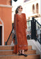 Saadia Asad Noor Eid Luxe Printskhaas Lawn – D7 - A -Tangerine Royal