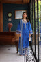 Saadia Asad Eid Luxury Schiffli Laserkari Lawn – D4- Ink Blue