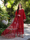 Noor by Saadia Asad Luxury Chikankari Lawn Collection – D2-B deep Red and maroon