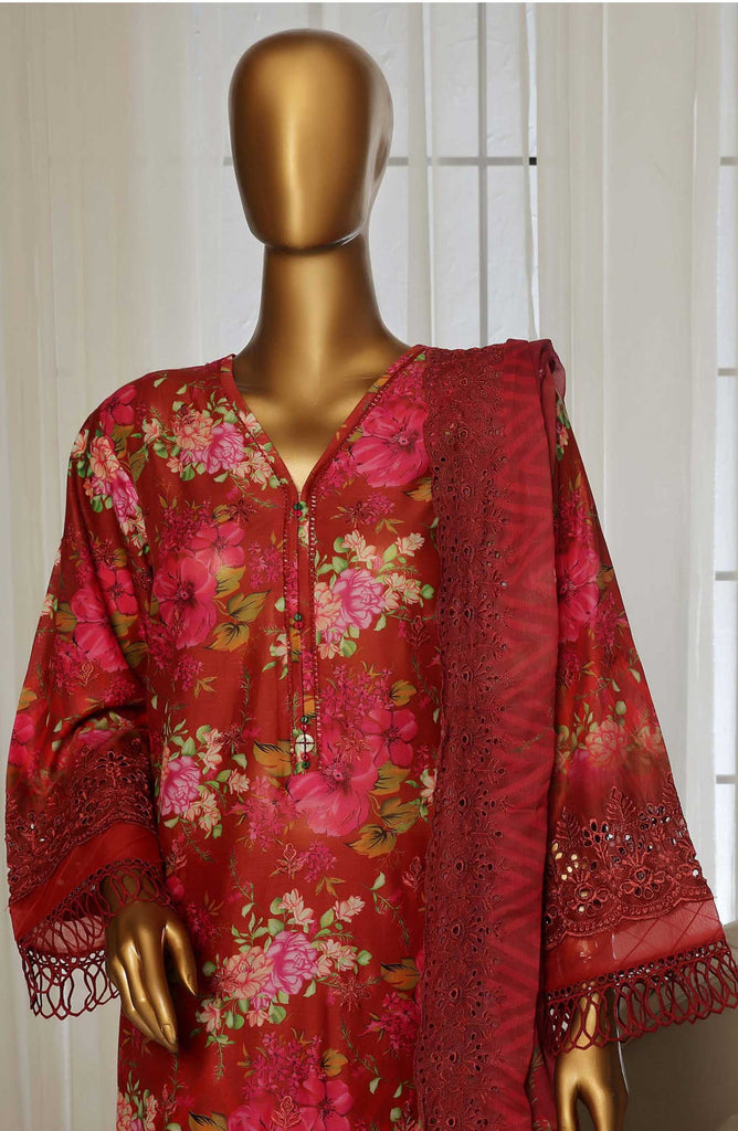 Sadabahar RTW/Stitched Embroidered Laser Fusion Chikankari Lawn – D-06