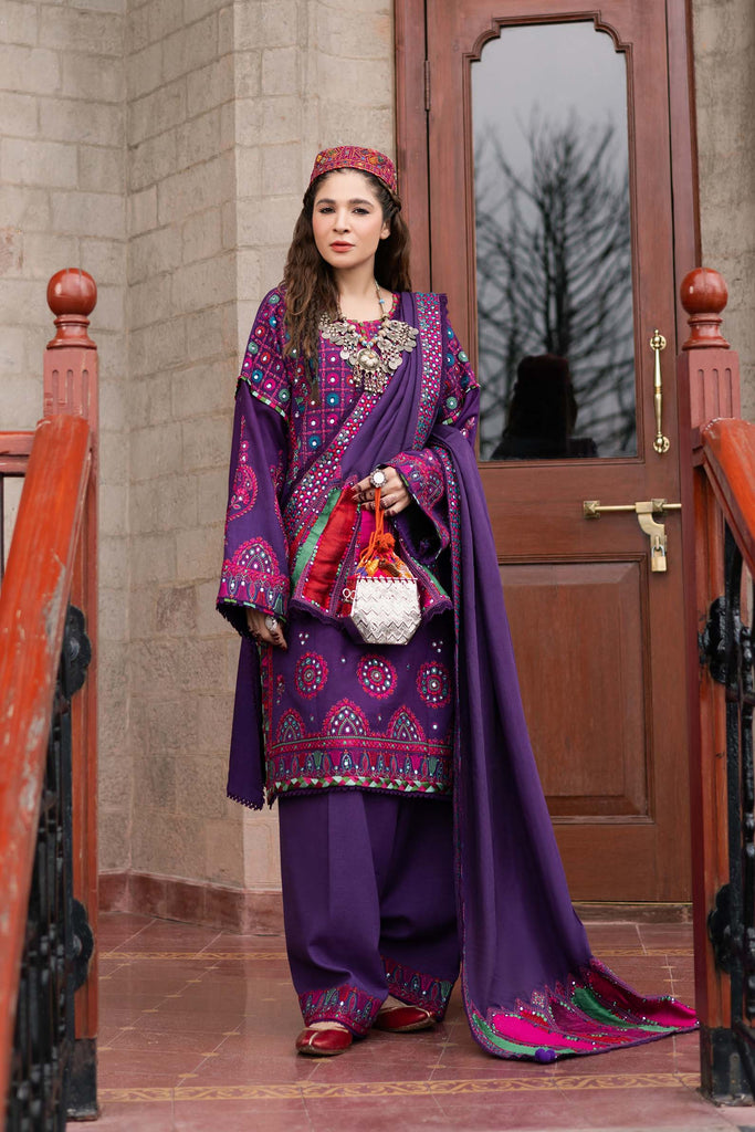 Maryam Hussain Luxe Winter Edition with Shawl – Plum