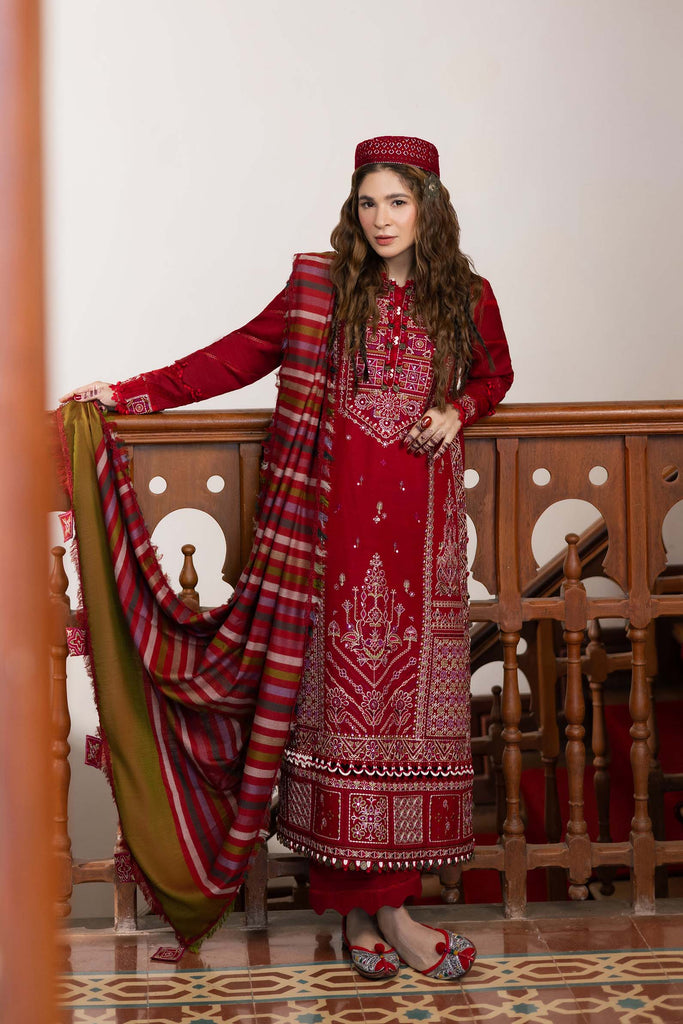 Maryam Hussain Luxe Winter Edition with Shawl – Rose