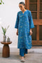 Cross Stitch Daily Wear – BLUE MELODY-2 PIECE PRINTED LINEN SUIT