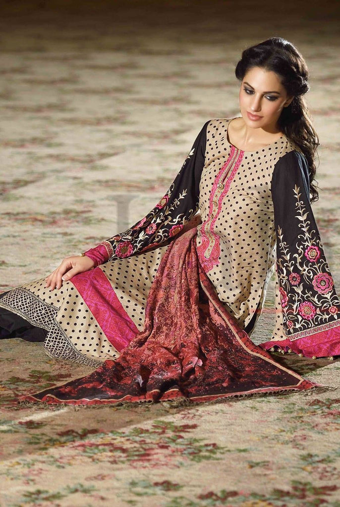 Lala Brocade Winter Collection With Woolen Shawl - 02 - YourLibaas