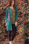 Sana & Samia Embroidered Linen Plachi Collection by Lala – Aqua Marine - 10A