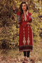 Sana & Samia Embroidered Linen Plachi Collection by Lala – Blood Red - 8B