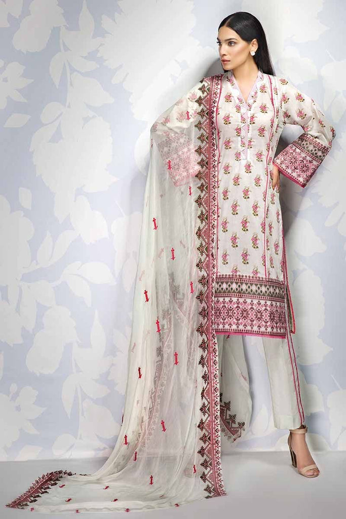 Gul Ahmed Cambric Collection 2019 – 3 PC Premium Embroidered Chiffon – BM-139