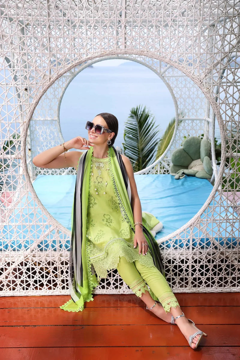 Noor Luxe by Saadia Asad Unstitched Chikankari Embroidered Lawn 3 Piece Suit SA26UNL D-7 VELOURA - Summer Collection