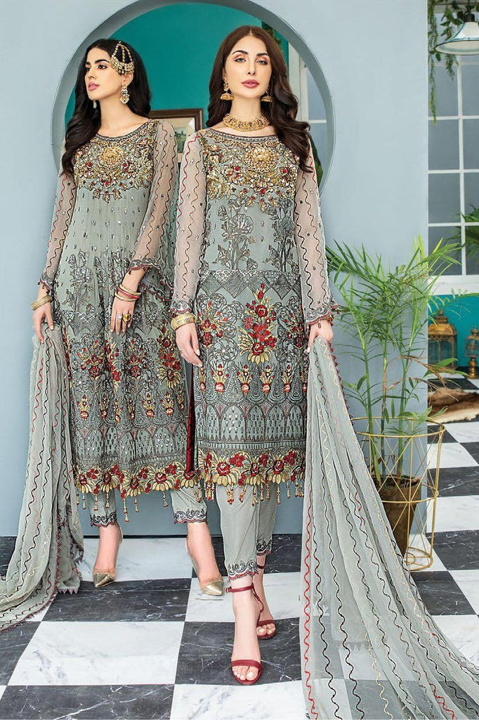 Maryam's Gold Luxury Embroidered Chiffon Collection Vol 7 – MG-78