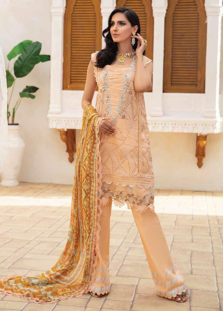 Roheenaz by Mushq Lawn Collection – RNZ-08-A Peach Peony