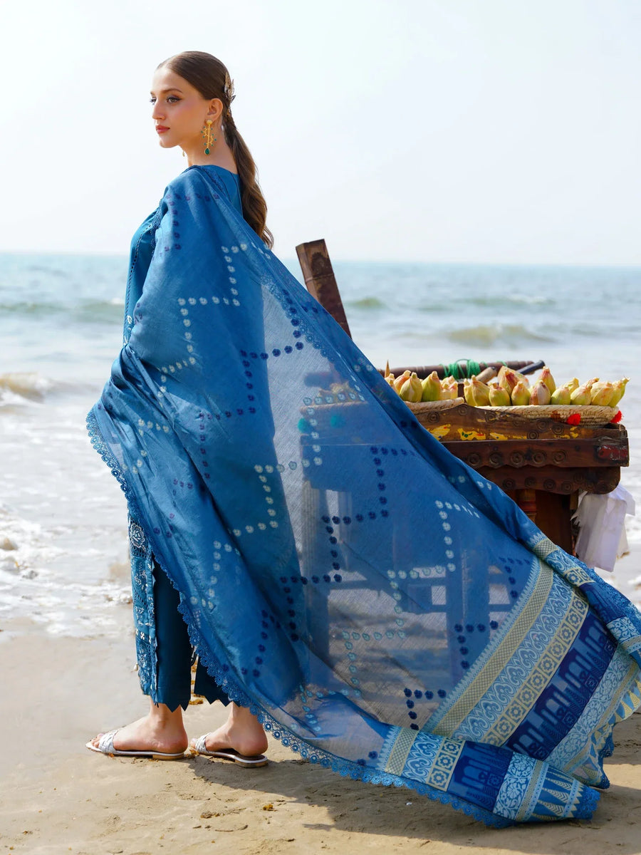 Saagar by Aabyaan Embroidered Lawn Suit Unstitched 3 Piece ABY25SL AS-01 Zarqa - Summer Collection