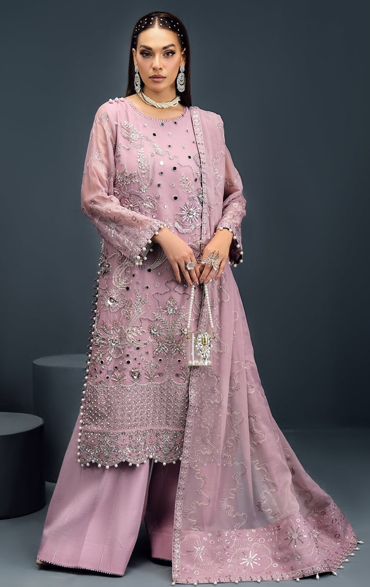 Reena by Alizeh Fashion Embroidered Chiffon Suit Unstitched 3 Piece AFB25RE D-4037 Erina - Formals Collection