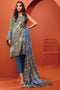 AlKaram Winter Collection – Three Piece Printed Twill Suit With Printed Twill Viscose Dupatta – FW-12.1-20-Blue