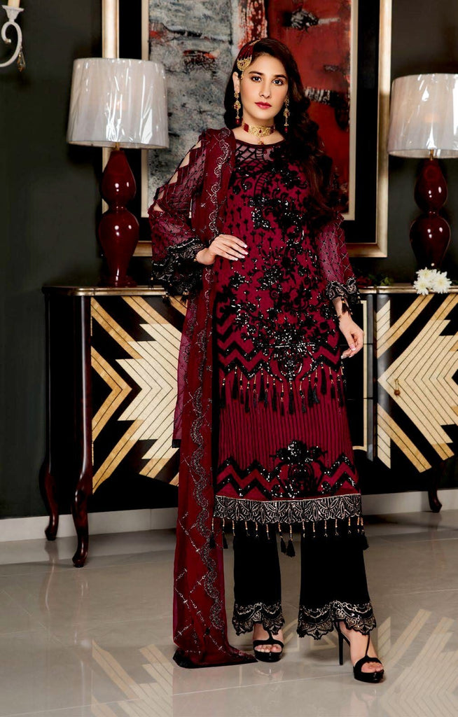 Maryam's Gold Luxury Embroidered Chiffon Collection Vol 5 – MG-54