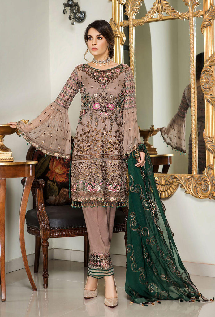 Maryam's Gold Luxury Embroidered Chiffon Collection Vol 5 – MG-58