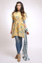 AlKaram MAK Spring/Summer Volume 2 – 2 Piece Printed Suit with Printed Viscose Stole - MAK-B-001-19-2-Mustard