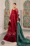 MARIA.B Luxury Chiffon Eid Collection 2022 – MPC-21-102-Cherry red with Shades of Teal