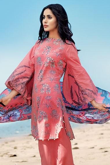 AlKaram Spring/Summer 2018 – 3 Piece Printed Lawn – SS-55 Pink
