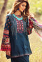 Gul Ahmed Gypsy Folk Lawn Collection - Navy Blue 3 PC Bamber Embroidered GL-03