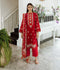 Zellbury Winter Collection 2023 – Embroidered Shirt Dupatta - Red - Khaddar Suit - 0667 - WUW23E20667