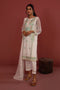 Zellbury Luxury Collection – Embroidered Shirt Shalwar Dupatta - Pearl White - Chiffon Shirt ZWULCE322036