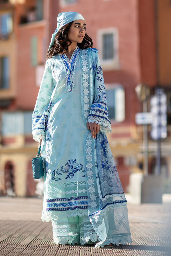 Ansab Jahangir Zoha Luxury Lawn – Blue Bell