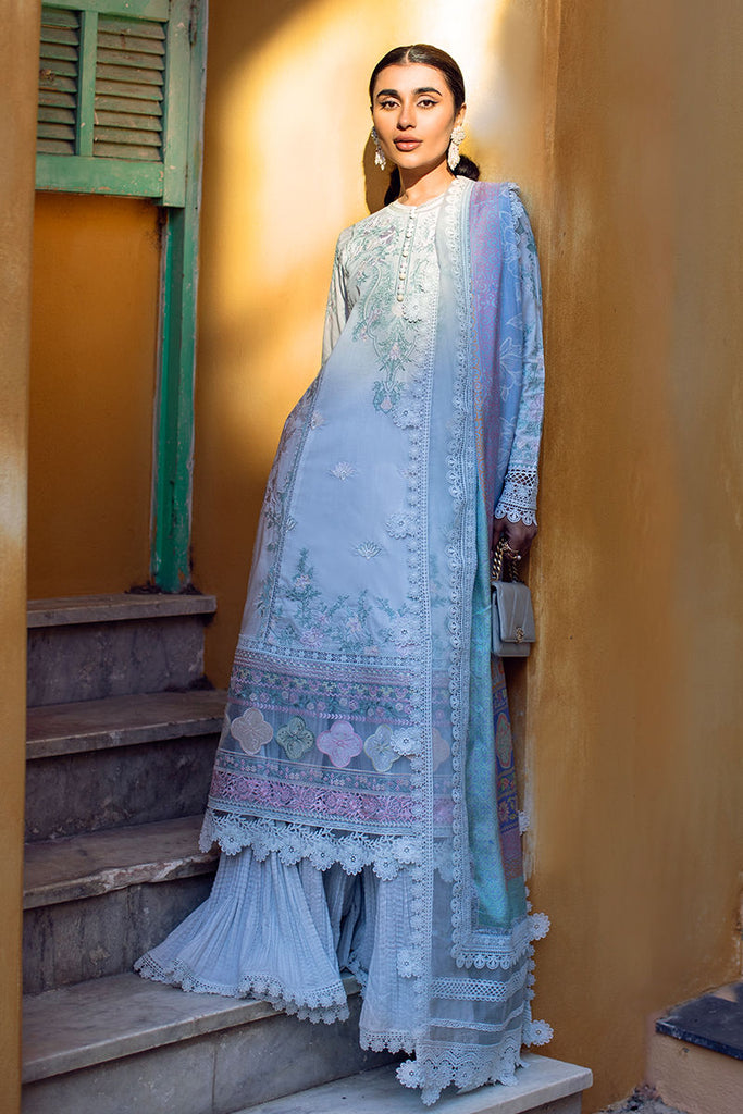 Ansab Jahangir Zoha Luxury Lawn – Petal Blue