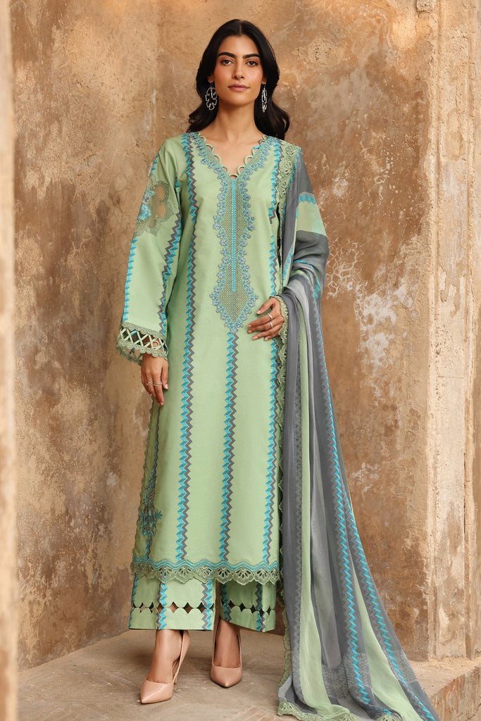 Charizma Combinations – Embroidered Lawn Shirt with Embroidered Lawn Dupatta and Trouser DSCC4-11