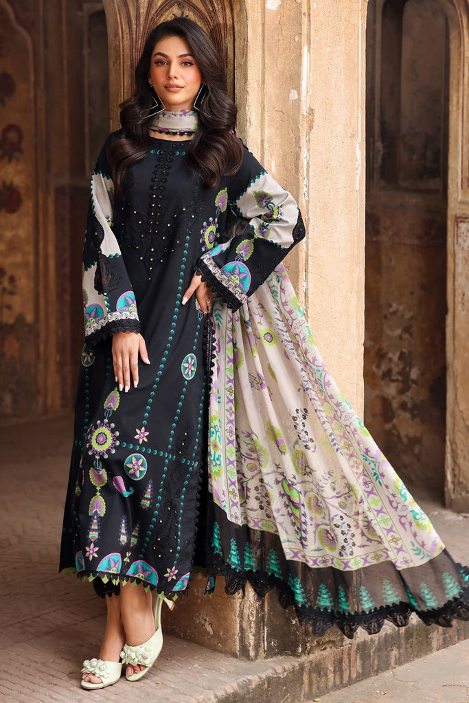 Charizma Rang-e-Bahar – Embroidered Lawn Shirt with Embroidered Chiffon Dupatta and Trouser DSRB4-01