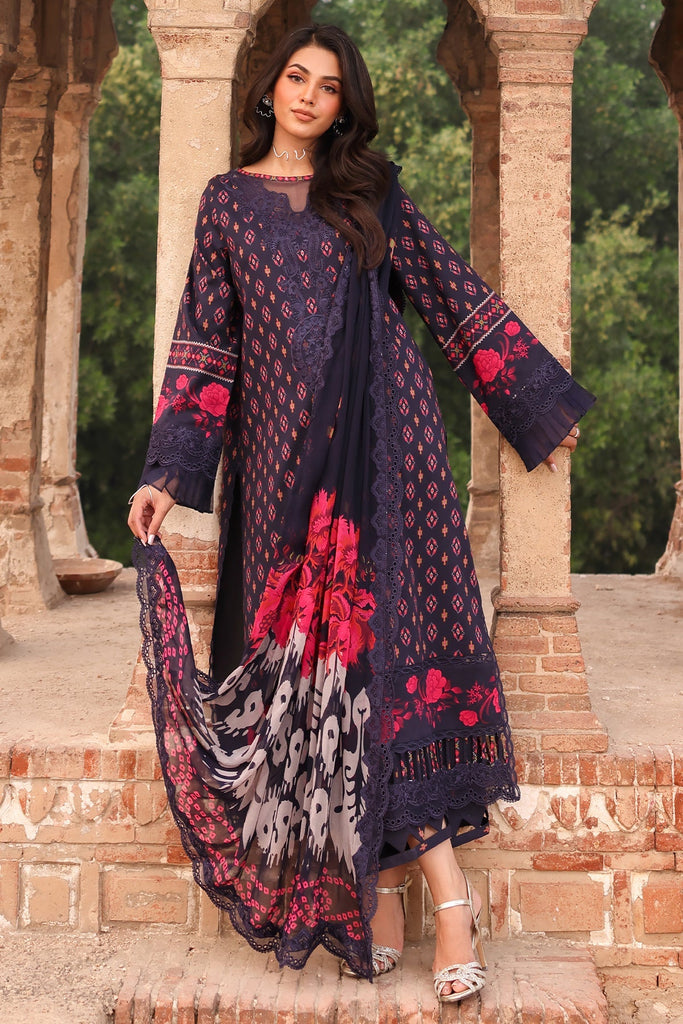 Charizma Combinations – Embroidered Lawn Shirt with Embroidered Chiffon Dupatta and Trouser DSCC4-21