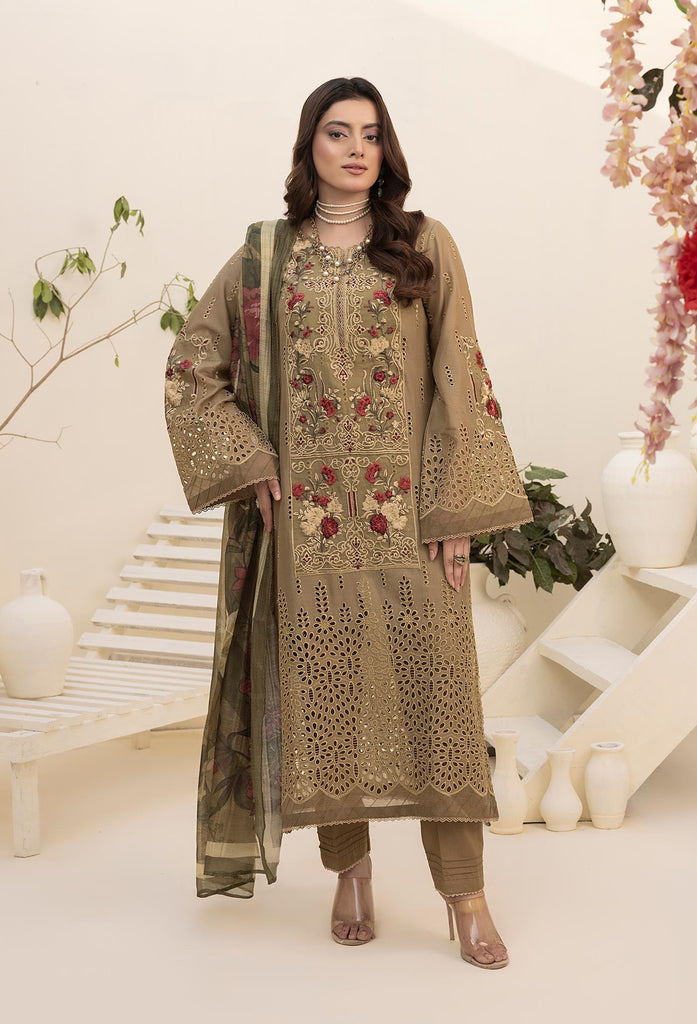 Adan's Libas Zaria Schiffli Embroidered Lawn – D-5