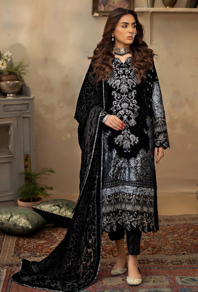 Adan's Libas Velvet Plachi Winter with Shawl – 4441