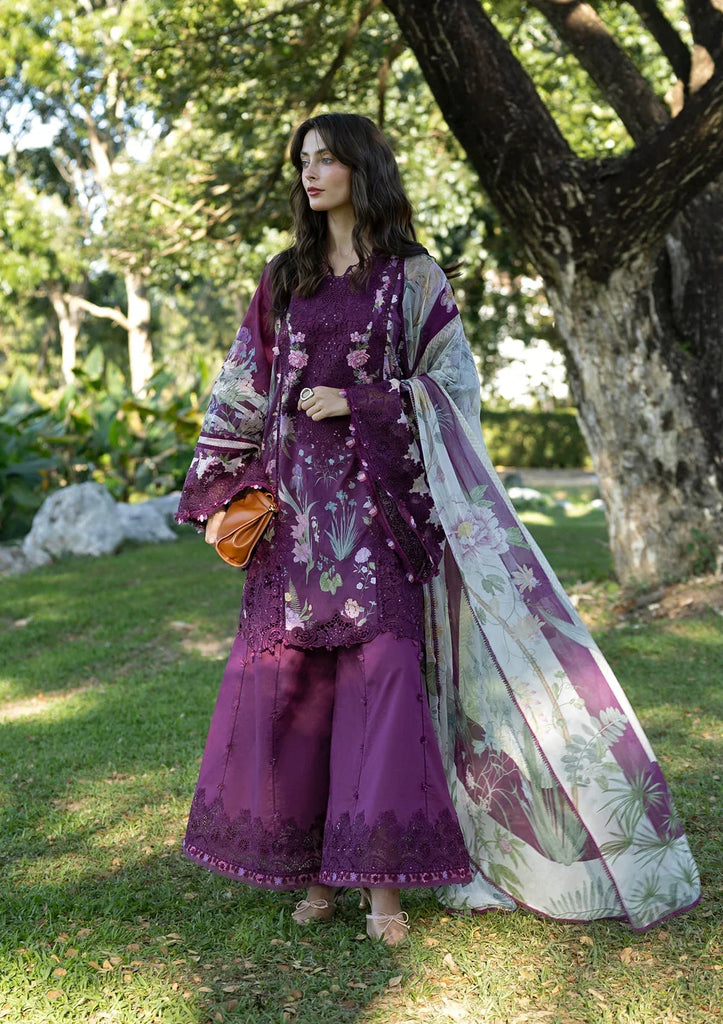Elaf Signature Embroidered Lawn Prints – ESA-5B DARLING PLUM
