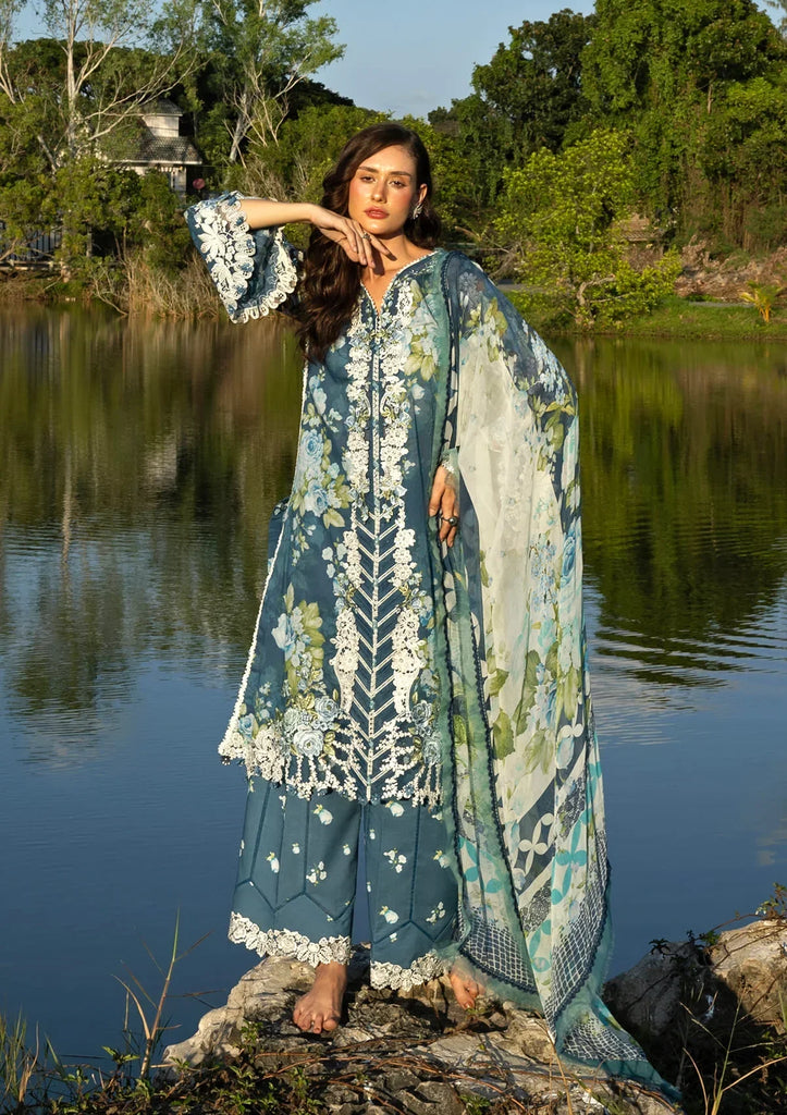 Elaf Signature Embroidered Lawn Prints – ESA-7B SEA ENCHANTRESS