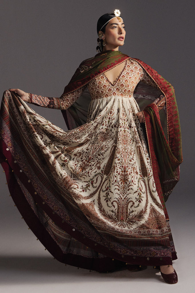 Zara Shahjahan Anarkali Festive Luxury Lawn – Shahkar-D3