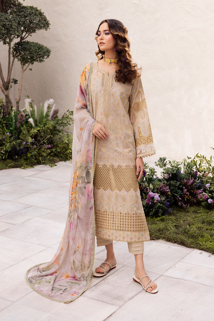 Iznik Dahlia Lawn Collection – DL-03 Embroidered Lawn