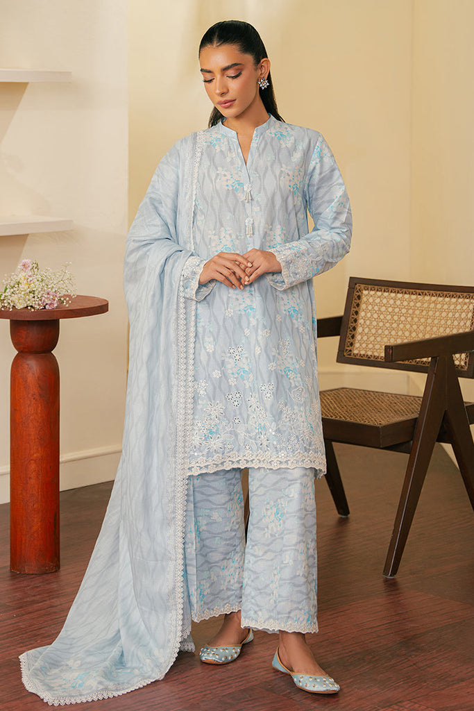 Cross Stitch Mahiri – Ballard Blue - 3Pc Embroidered Cambric Suit