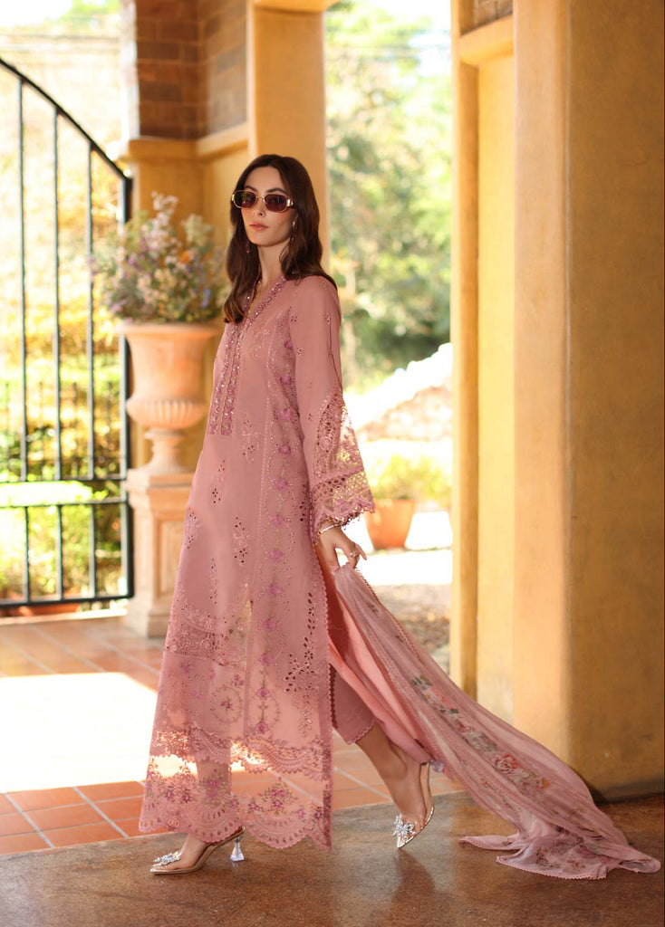 Saadia Asad Luxury Eid Schiffli Laserkari Lawn – D3 - B - Mirelle