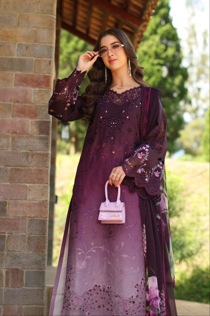 Saadia Asad Luxury Eid Schiffli Laserkari Lawn – D4 - B - Seraphine