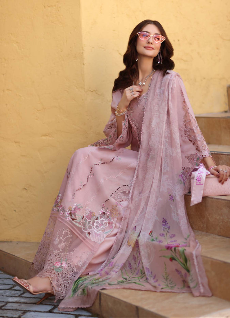 Saadia Asad Noor Luxe Chikankari Lawn – D2 - A - Pink