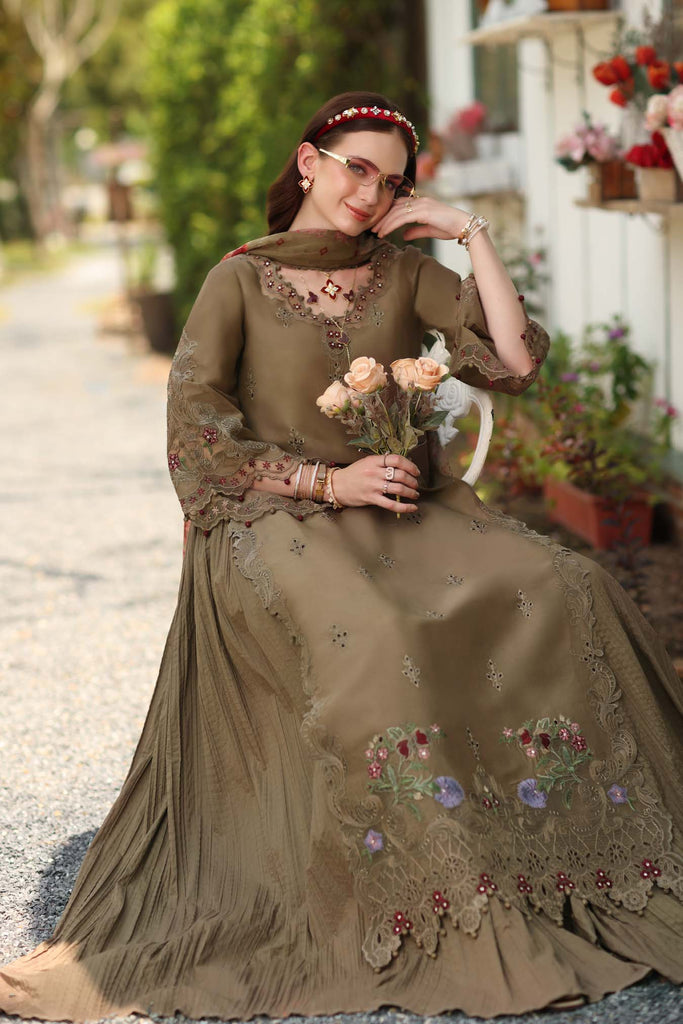 Saadia Asad Noor Eid Printskhas Lawn – D8 – Mocha Sienna