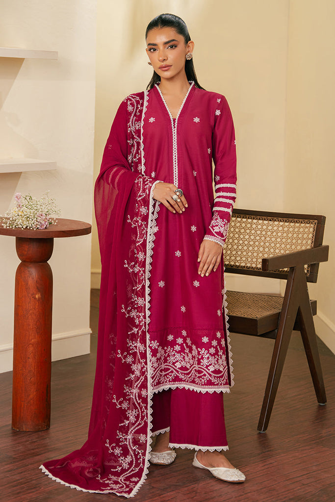 Cross Stitch Mahiri – Rose Impression - 3Pc Embroidered Cambric Suit