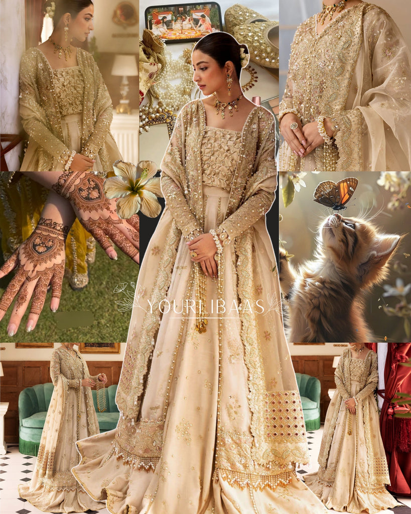 Sadaf Fawad Khan Siraa Luxury Festive Formals – Ivory Celeste