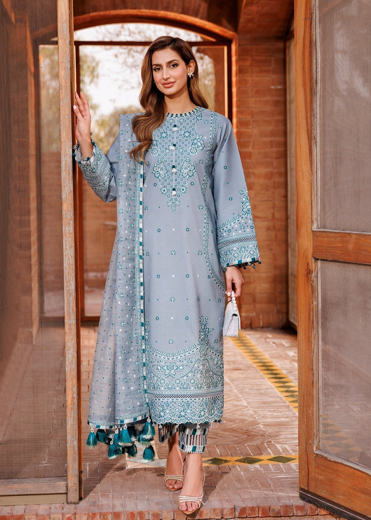 Farasha Dastoor Embroidered Lawn Collection – Beryl Grey