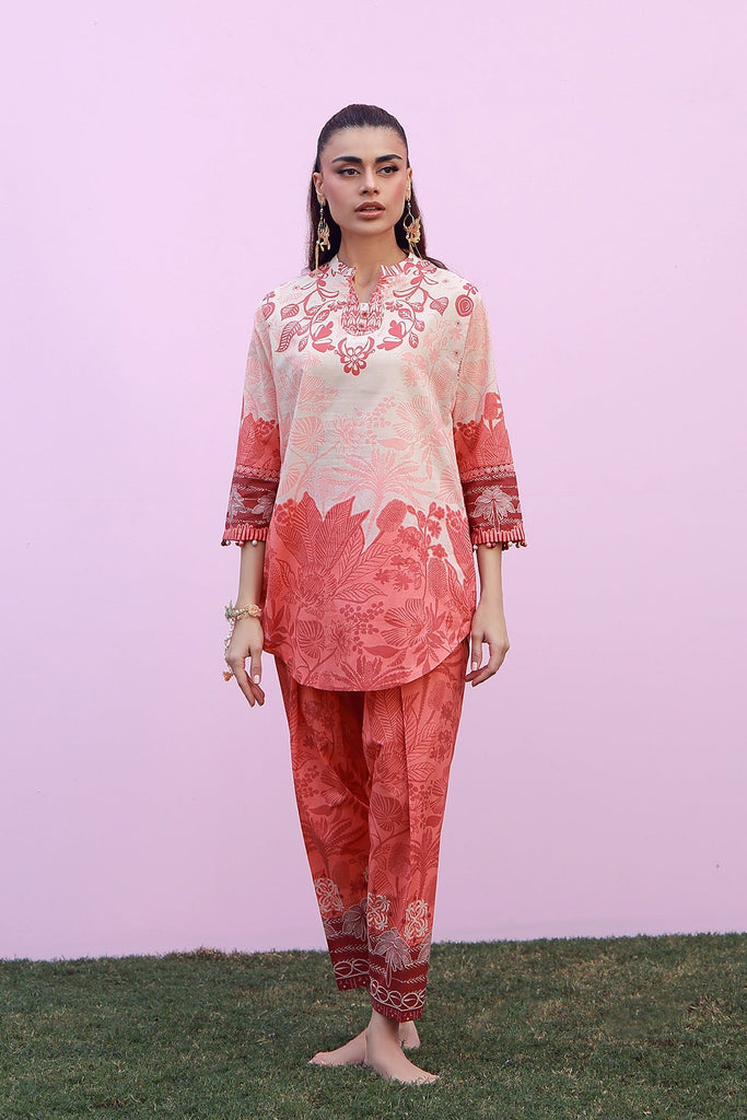 Sahar Mirha 2PC Lawn – Coral Silhouette