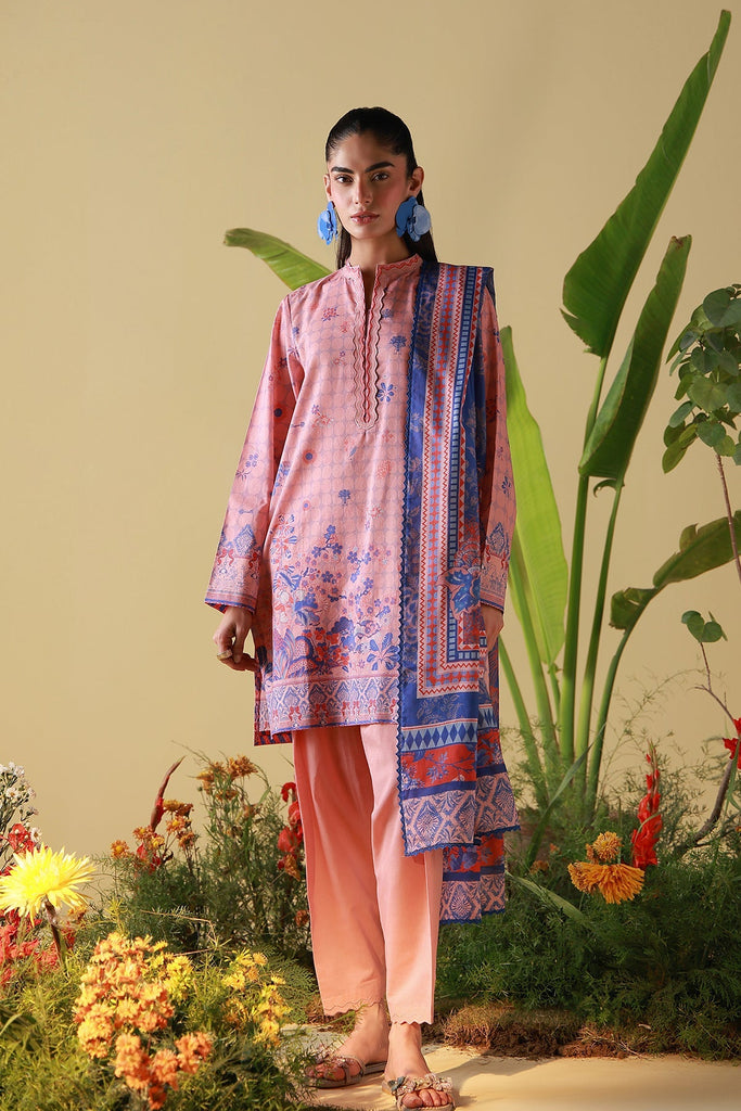 Sahar Mirha Lawn – Blush Cobalt